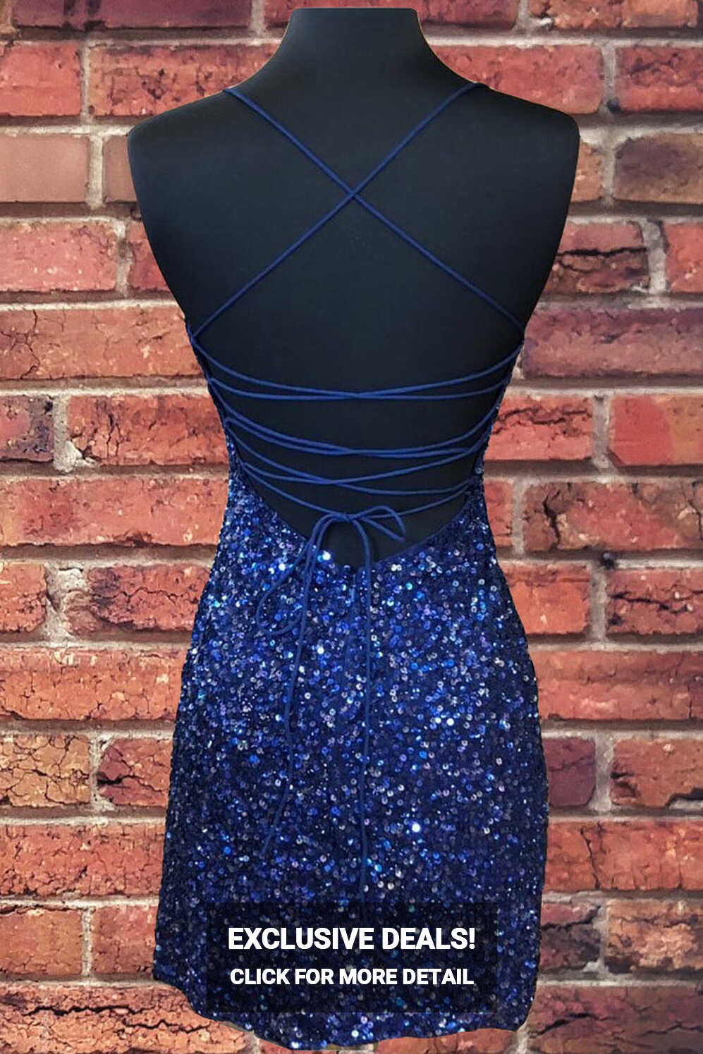 Lace-Up Navy Blue Tight Mini Party Dress – Dreamdressy