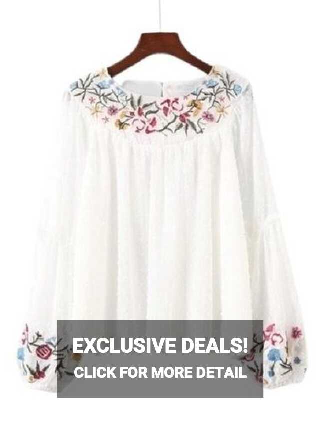 Ladies Printed Round Neck White Chiffon Tops For Casual And Day To ...