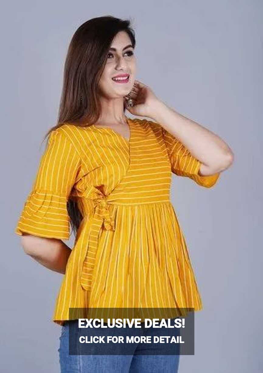 Ladies Yellow Cotton Frock Top at Rs 425/piece | Women Cotton Tops ...