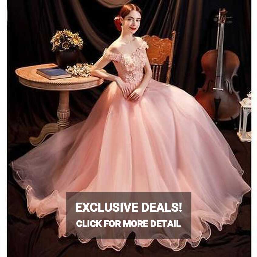 Lady Elegant Princess Fairy Dress Flower Off Shoulder Bride ...