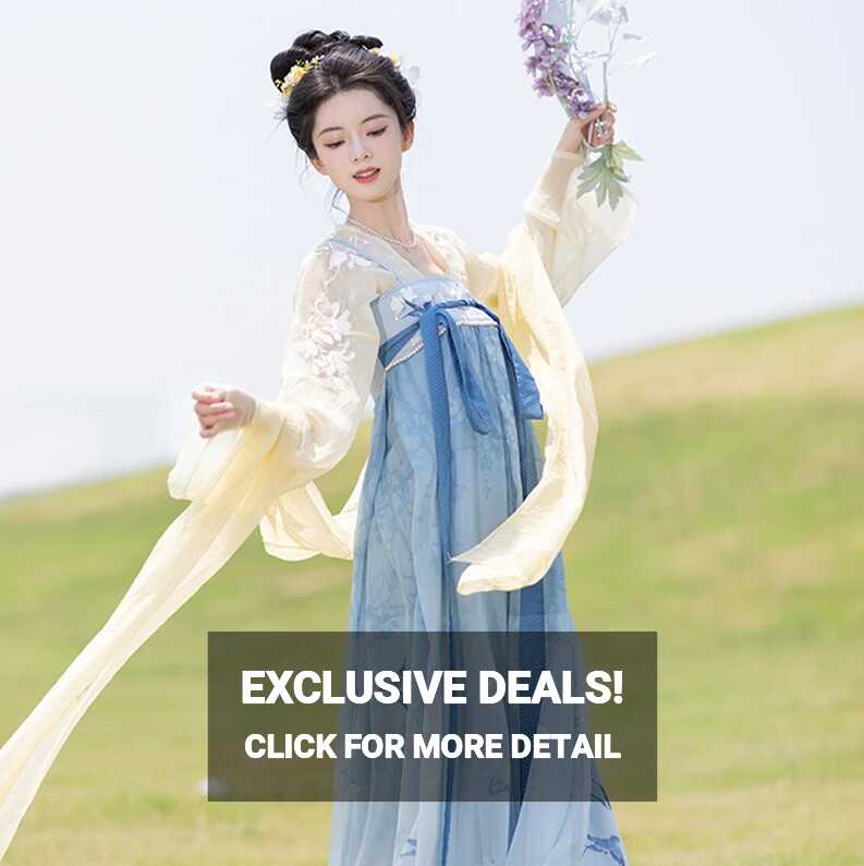 Lady Tang Dynasty Qixiong Shanqun Dress Set Fresh Improved Hanfu - Newhanfu