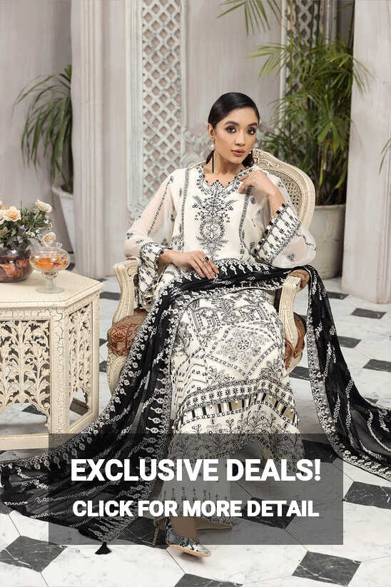 Latest Black And White Salwar Kameez with Embroidery 2022 ...