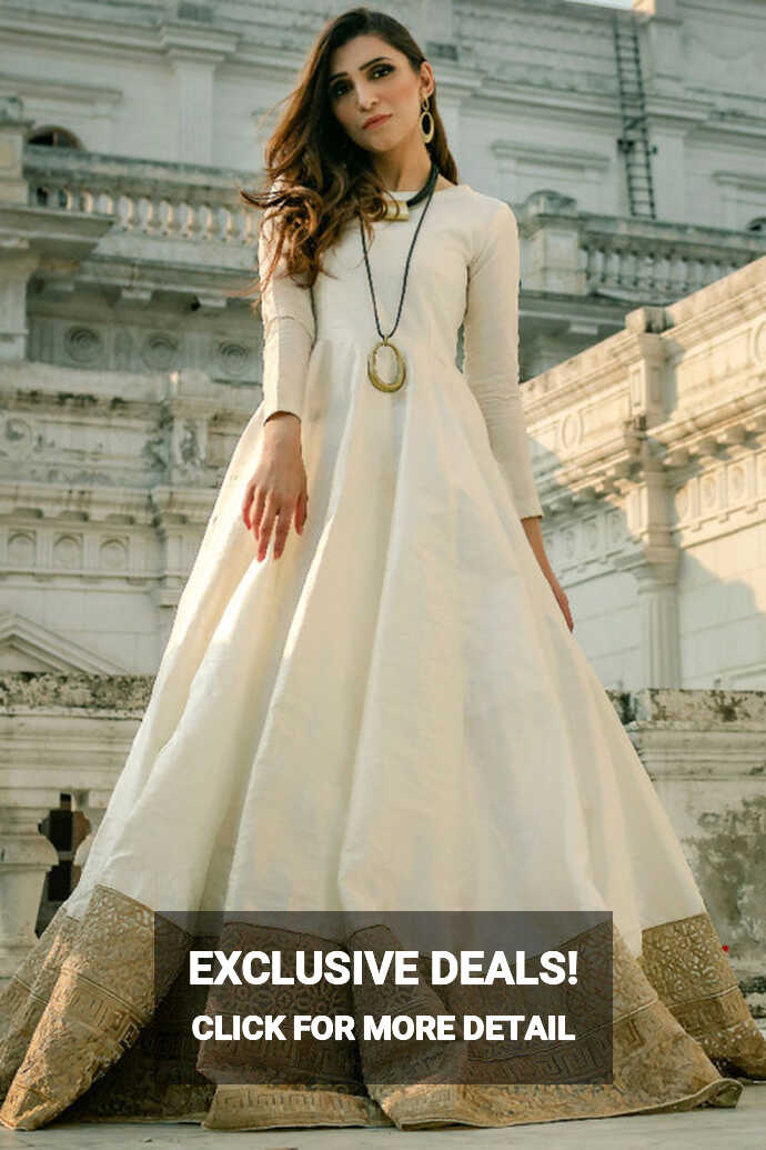 Latest Designs of White Anarkali Suits &amp; Dresses Online Shopping UK