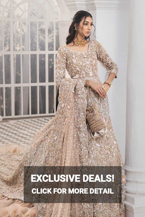 Latest Elegant Long Tail Maxi Dress Pakistani for Bride – Nameera ...