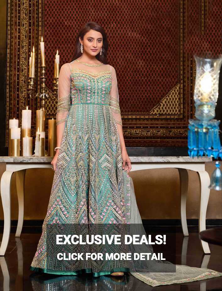 Latest Heavy Designer Bridal Party Wear Indo Western Suit ...