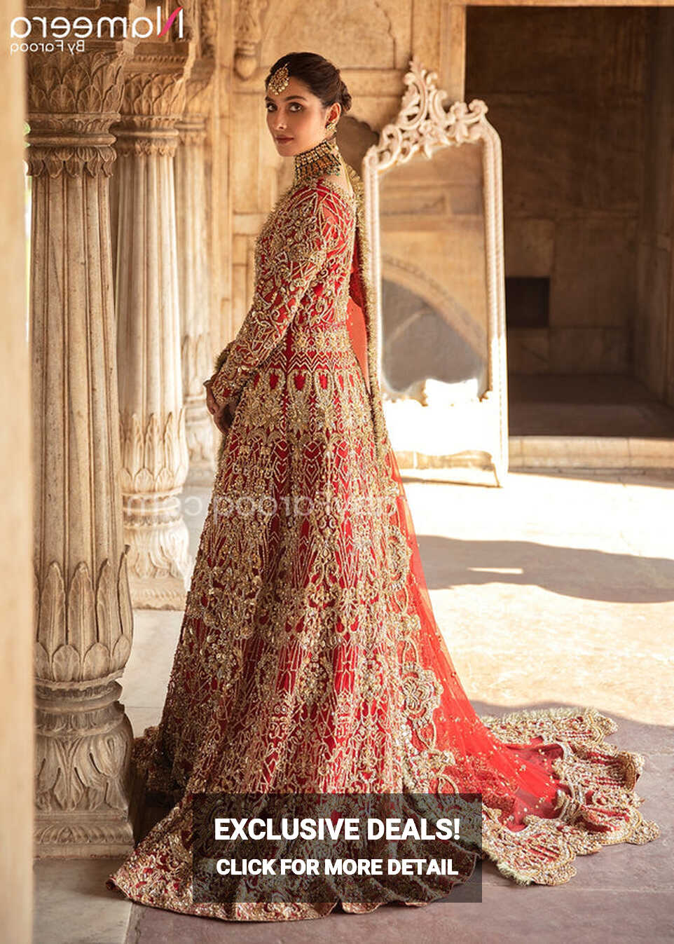 Latest Red Bridal Dress Pakistani in Traditional Gown Style ...