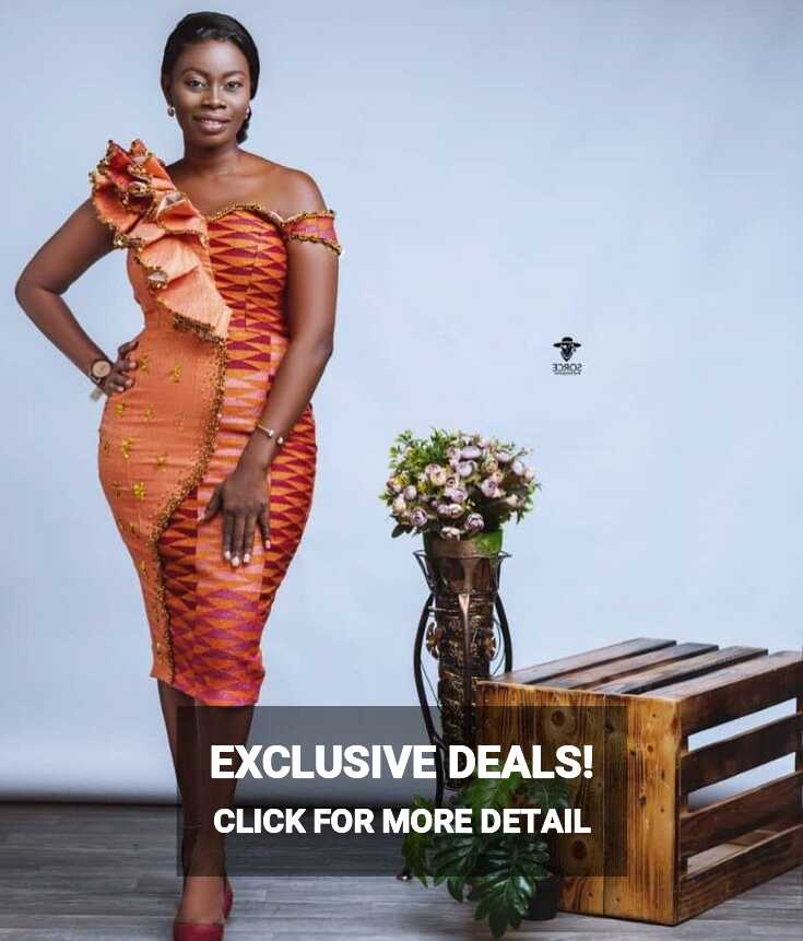 Latest knee-length Kente style