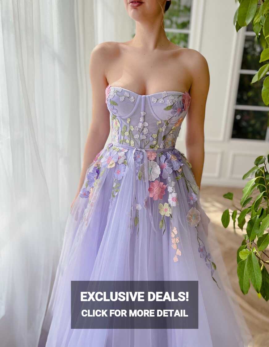 Lavender Floral Gown | Teuta Matoshi