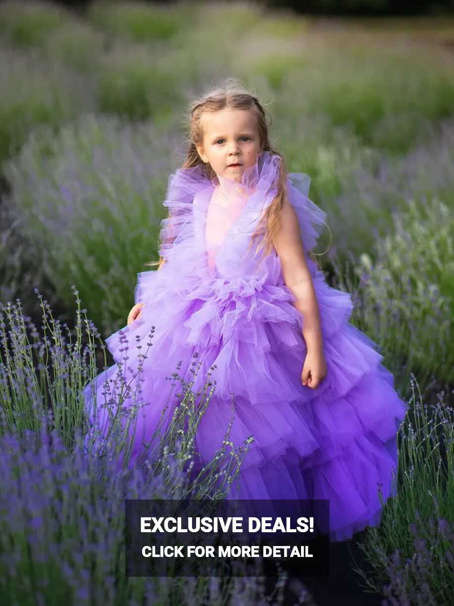 Lavender Tutu Dress, Baby Girl Tiered Dress, Lilac Tulle Dress ...