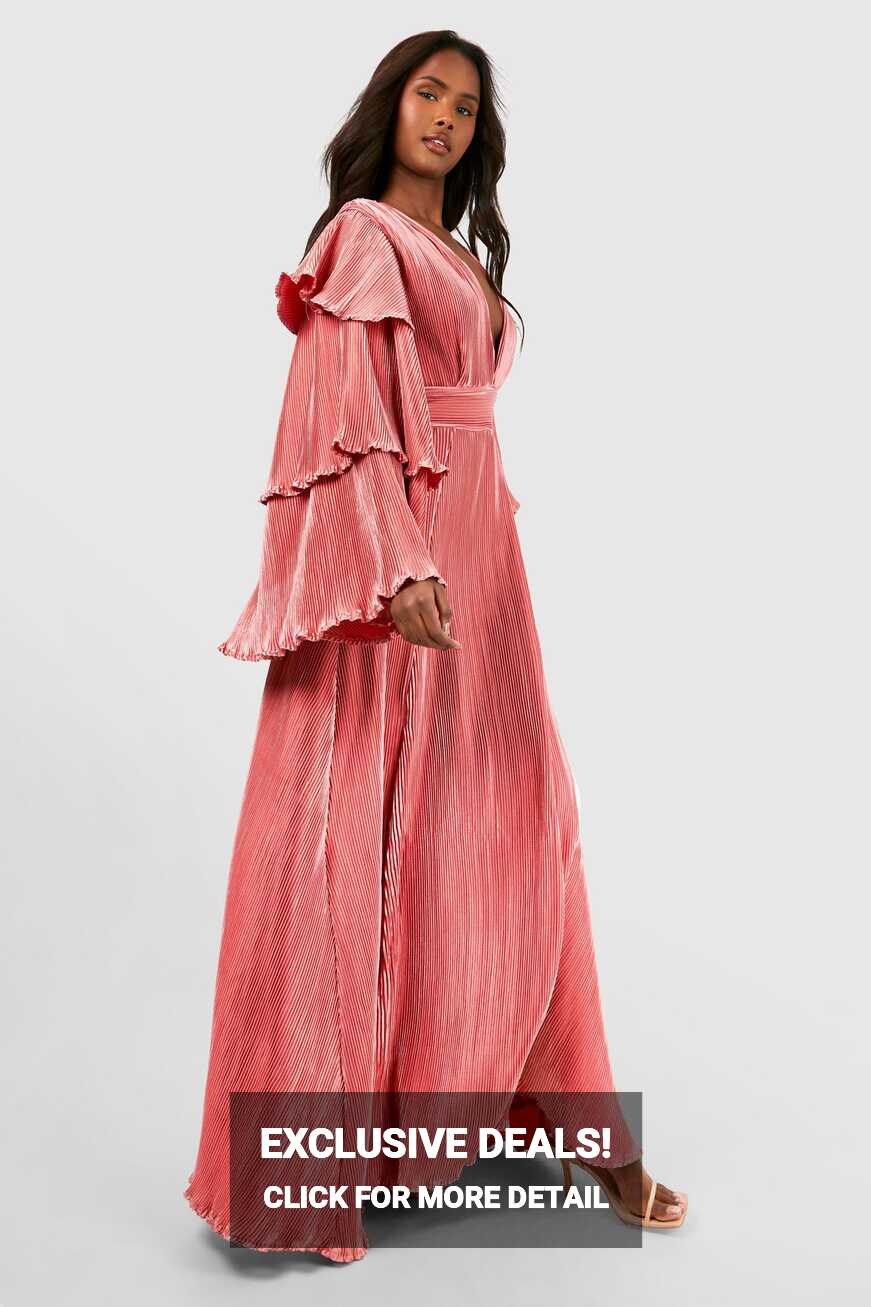 Layered Ruffle Sleeve Maxi Dress | boohoo IL