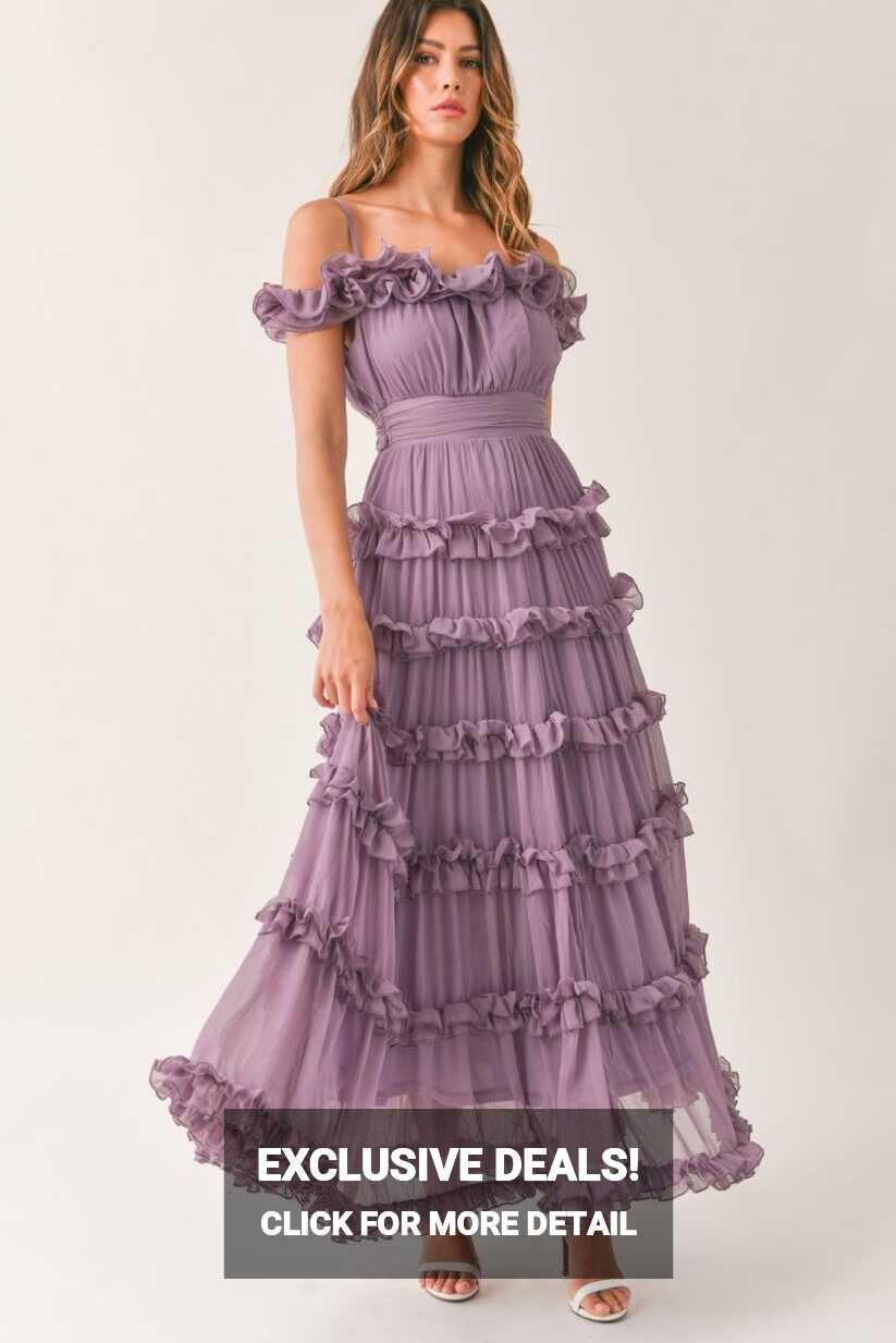 Leylani Ruffle Tiered Maxi Dress - Lavender – Pippa &amp; Pearl