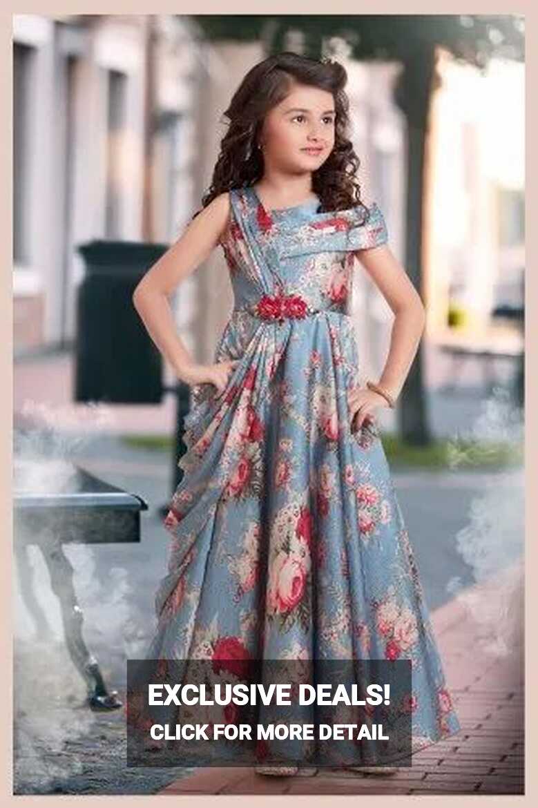 Light Blue Girl Kids Party Wear Designer Gown at Rs 1595 in Thane ...