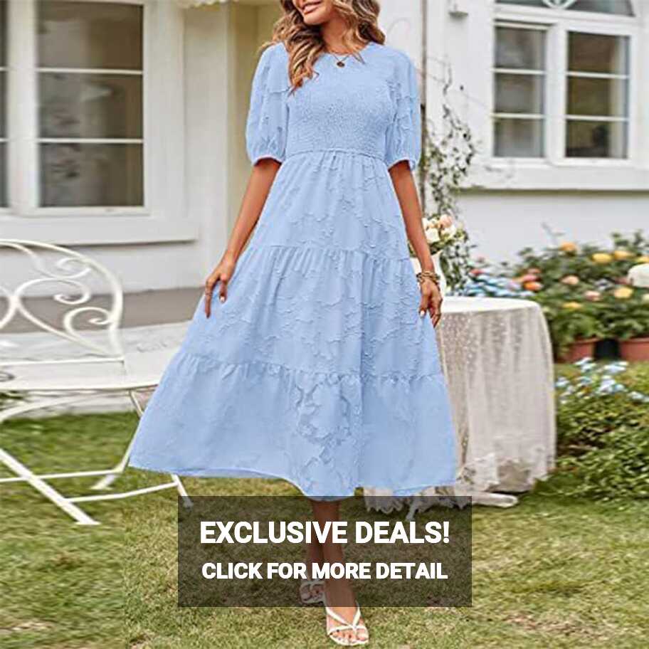 Light Blue Maxi Dress for Women,Casual Work Dresses for Women ...