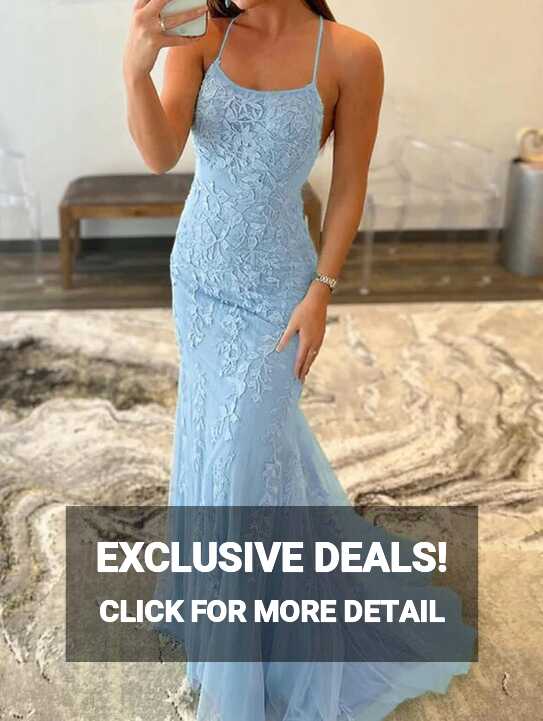 Light Blue Mermaid Prom Dress 2023 Prom Dresses Winter Formal ...