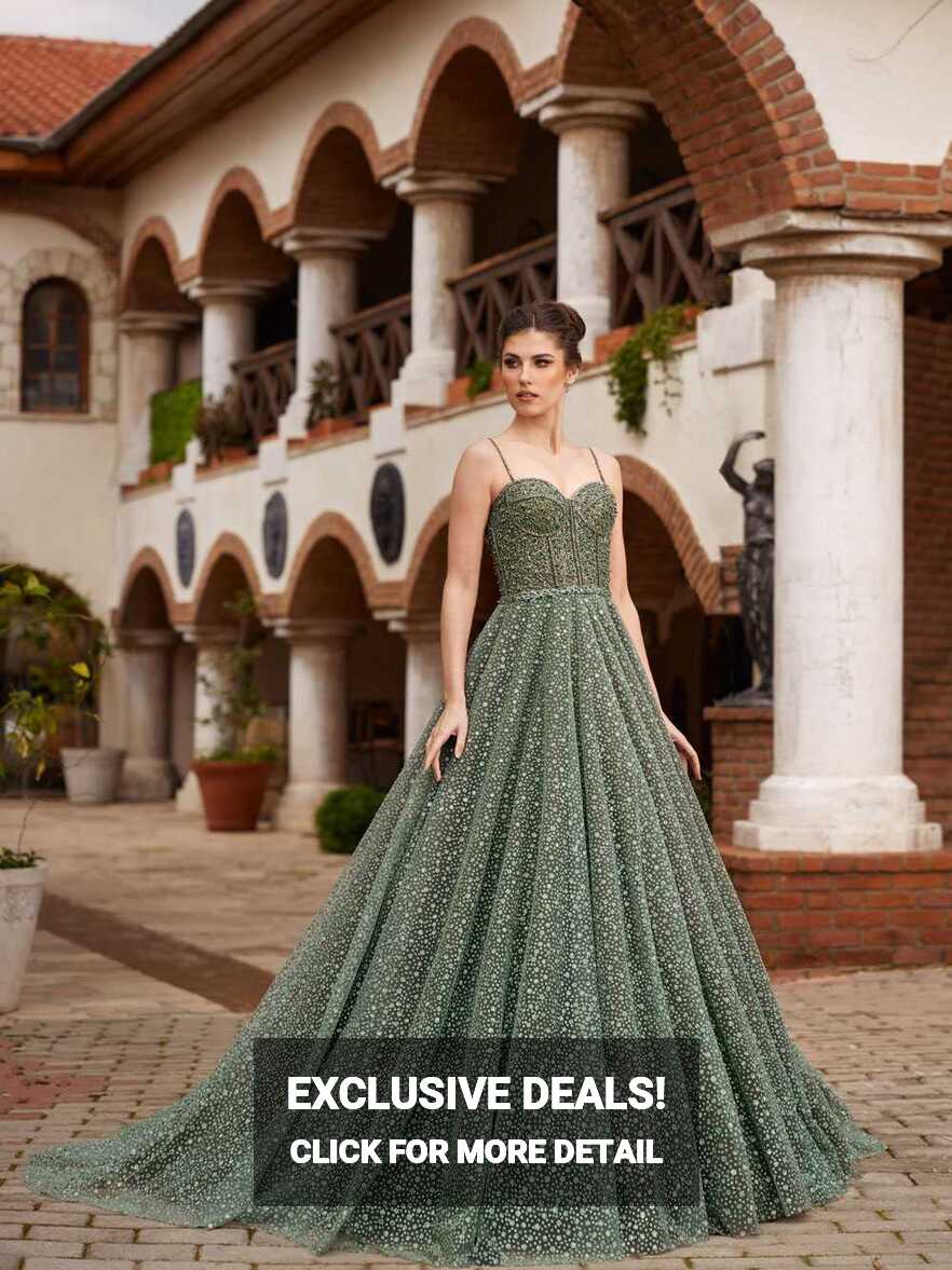 Light Green Beaded Lace Bodice A Line Prom Formal Evening Dress ...