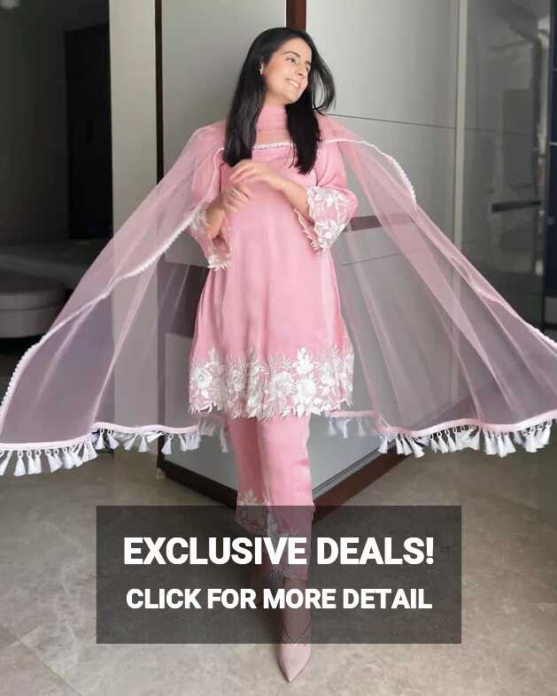 Light Pink Eid Festival Wear Salwar Suit With Embroidery Work and ...