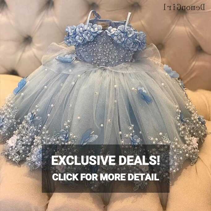 Light Sky Blue Baby Girl Dresses For Birthday Party Ball Gowns ...