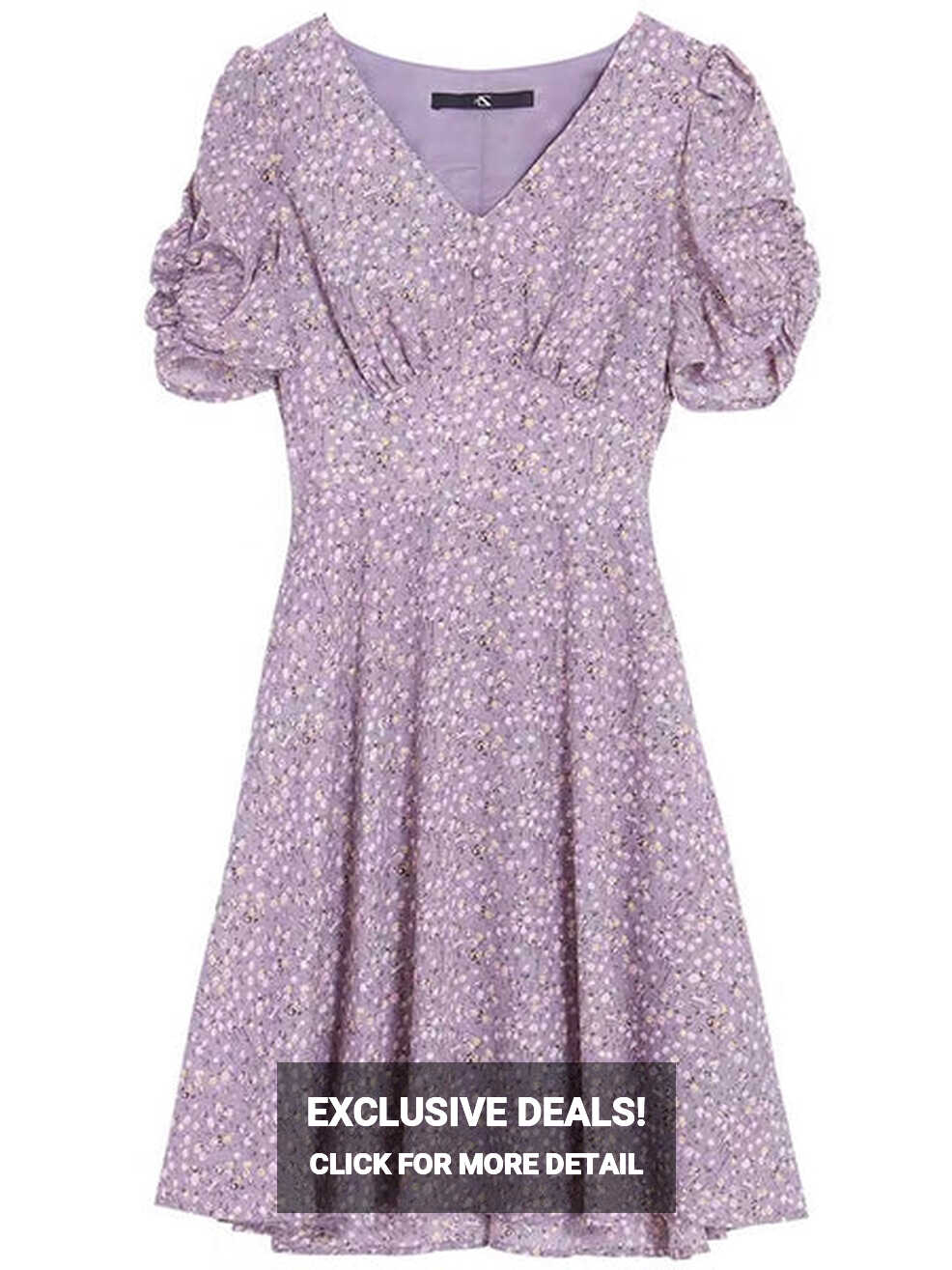 Light purple floral dress short – Beauty Outfits