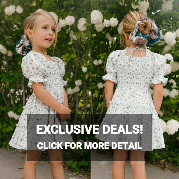 Little Fun Spring Girls Summer Dress: Floral, Ruffle, Backless ...