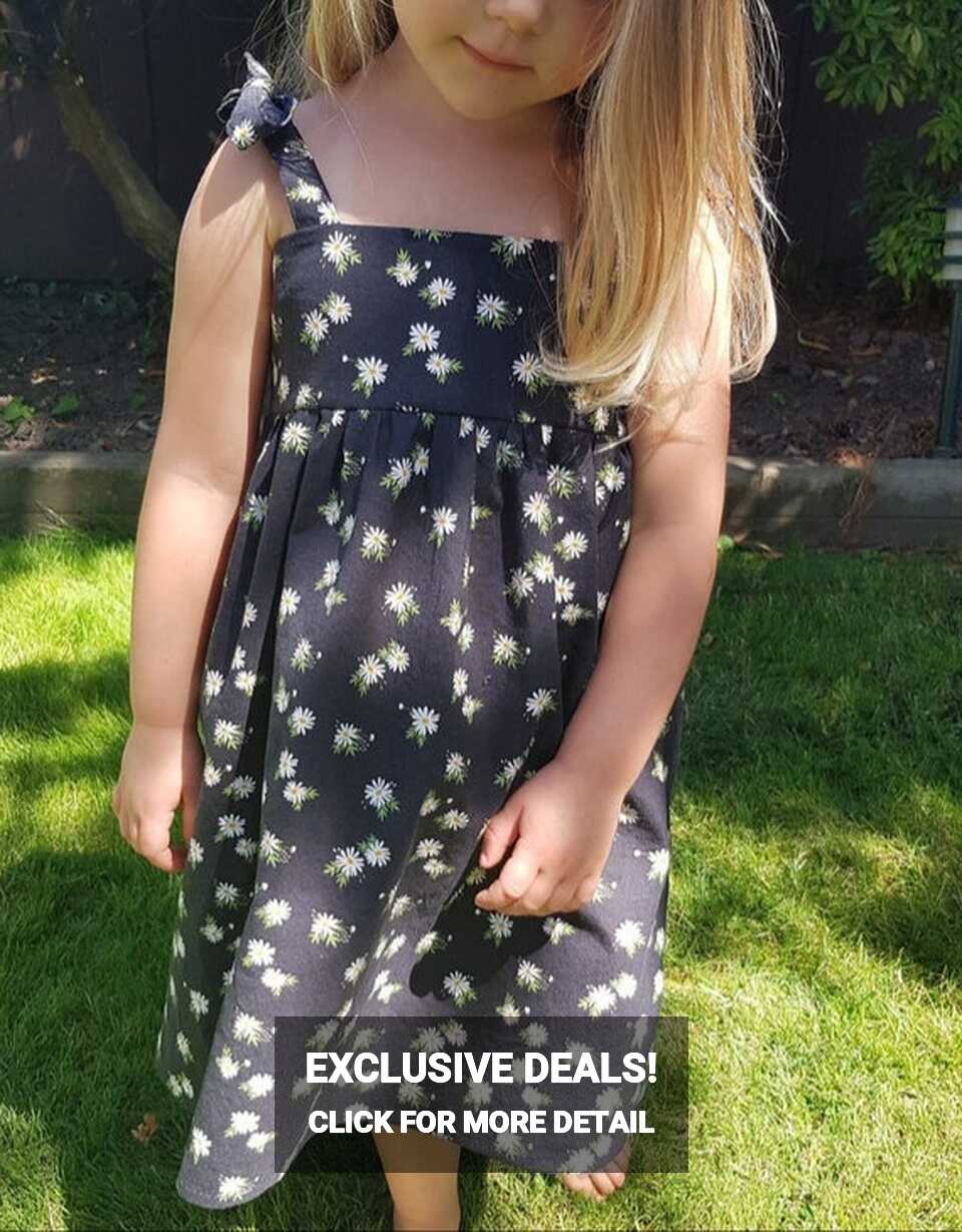 Little Girl Floral Black Dress, Loose Jumper Dress, Baby Girl ...