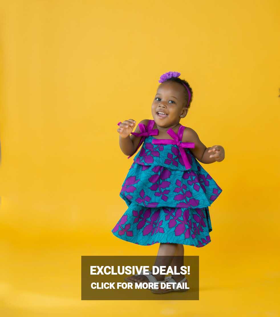 Little Girls Flower Dress, African Print Baby Dress, Sun Dress ...