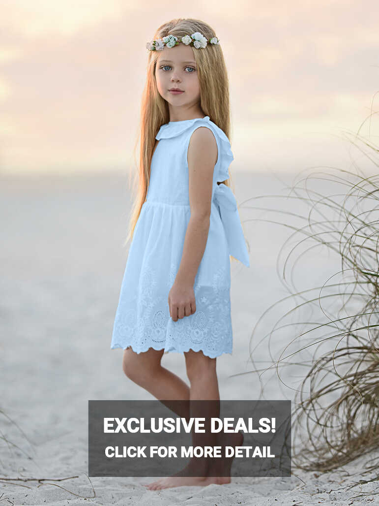 Little Girls Summer Dresses | Embroidered Lace Dress - Mia Belle Girls