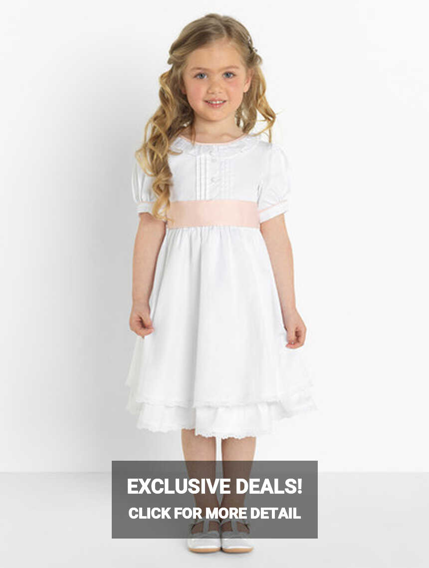 Little girls white &amp; pink dress | Girls royal collection wedding outfit ...