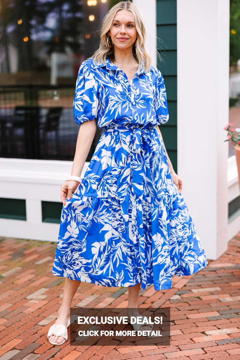 Living For You Royal Blue Floral Midi Dress – Shop the Mint