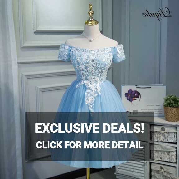 Liyuke Sky Blue Cocktail Dress Elegant Strapless Satin With Tulle ...