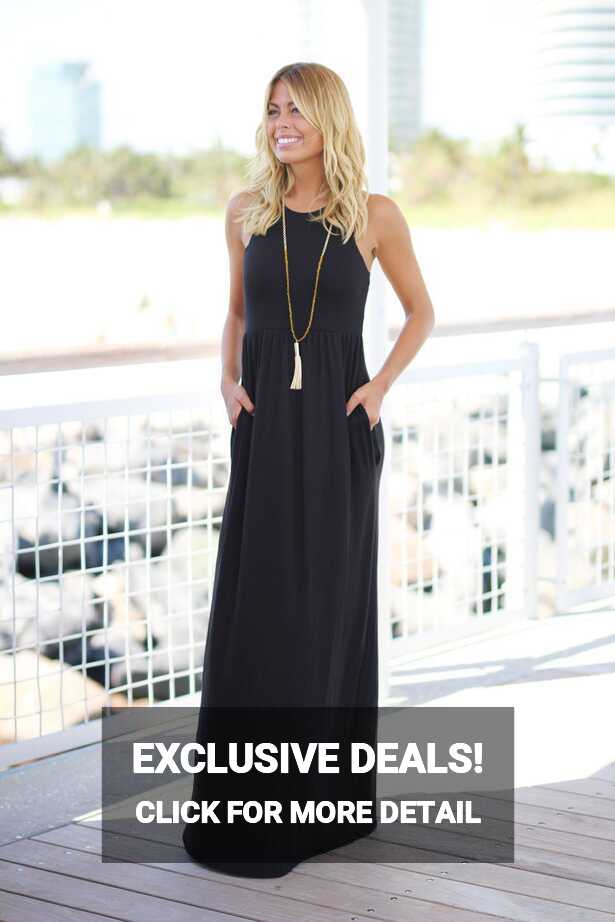 Long Black Summer Maxi Dress 2024 | www.hockeyplayer.com.ar