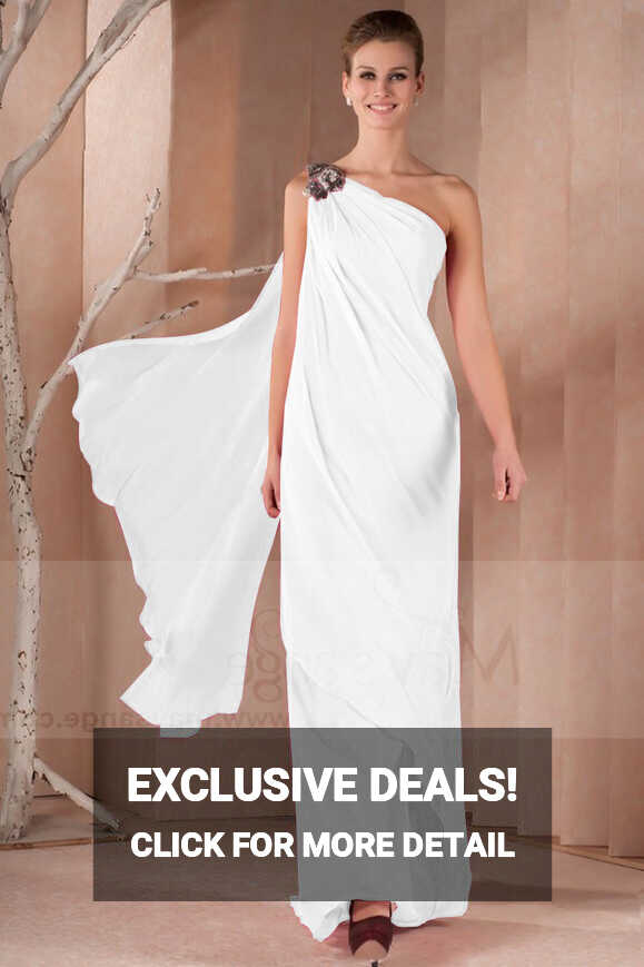 Long Chiffon White Indian Style Asymmetric Wedding Dresses