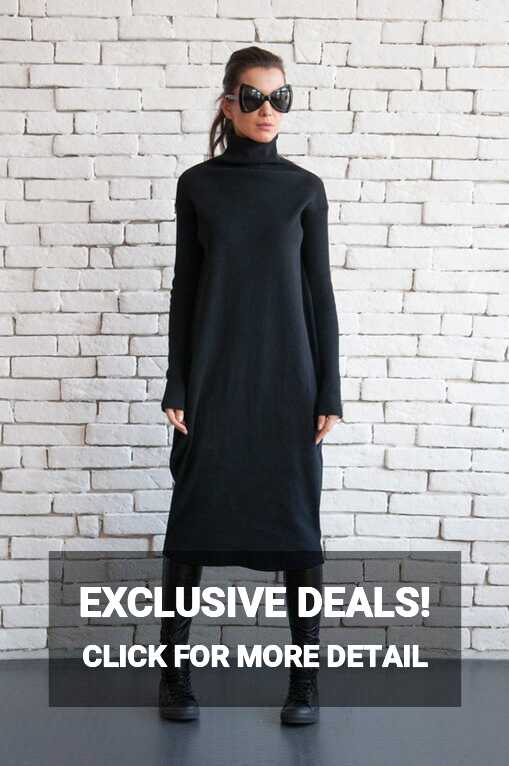 Long Loose Dress/black Maxi Dress/long Sleeve Oversize Tunic ...