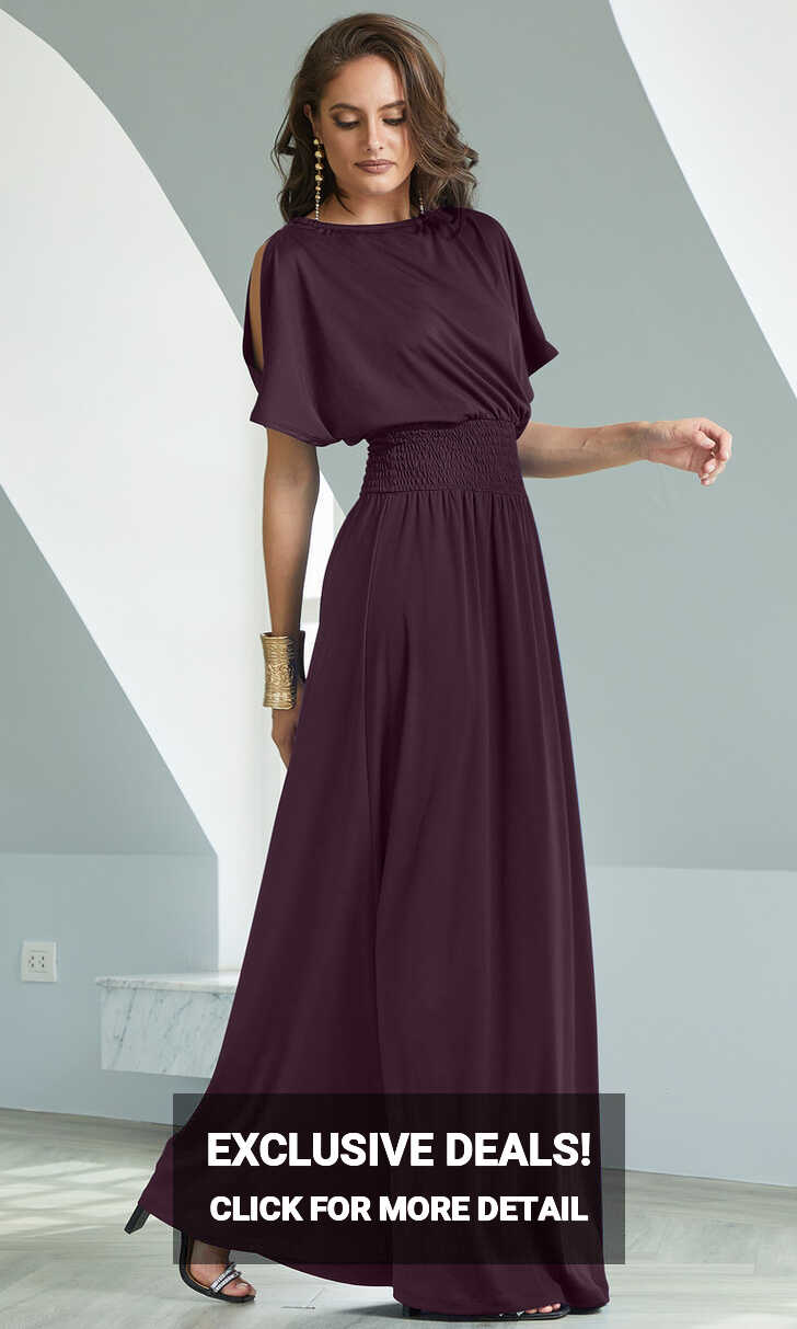 Long Maxi Dress Casual Summer Sundress Sexy Short Sleeve Gown ...