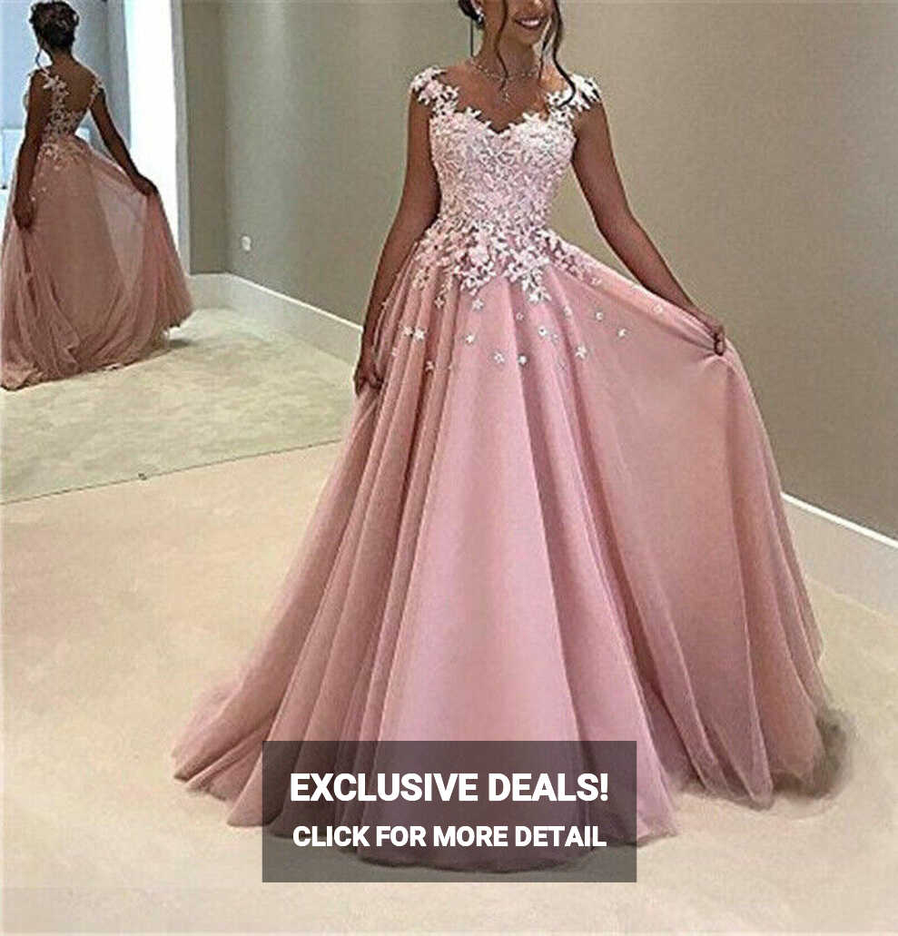 Long Prom Dresses Wedding Bridesmaid Formal Party Dress Evening ...