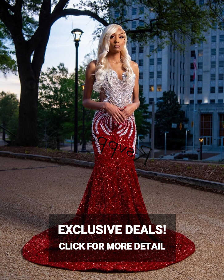 Long Red Prom Dresses 2023 Sparkly Sequined Lace Luxury, 59% OFF