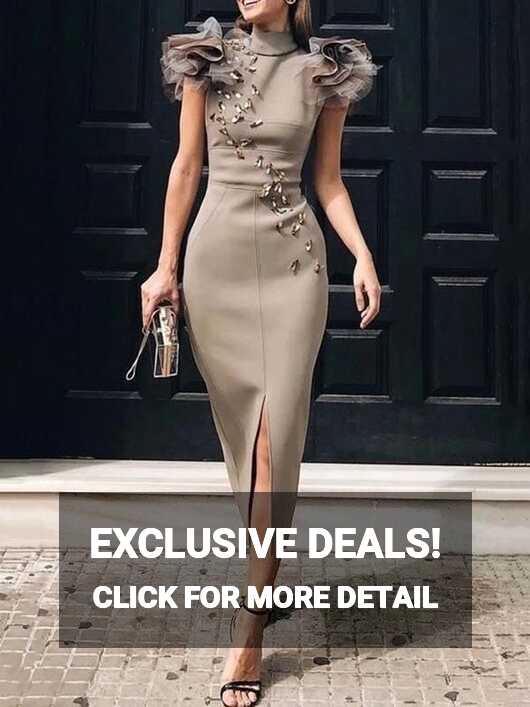 Long Sleeve Above Knee V-Neck High Waist Pullover Dress