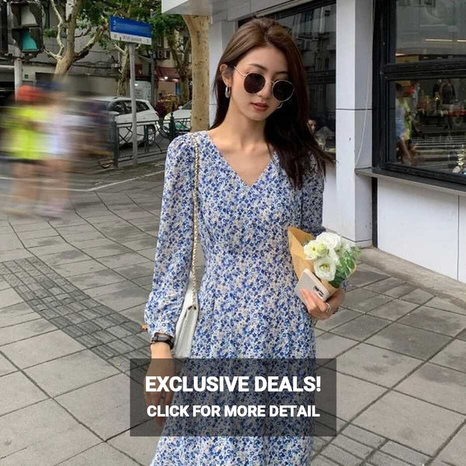 Long Sleeve Dress Women High Quality Casual Soft Korean Style ...