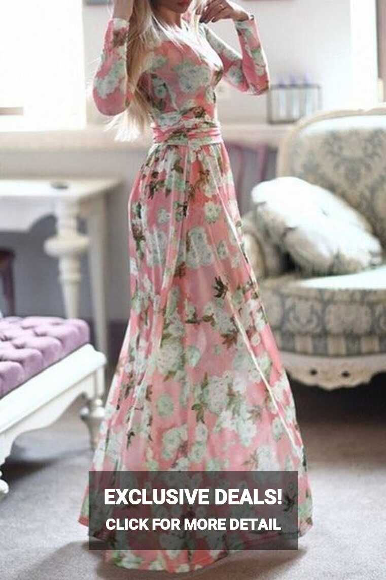 Long Sleeve Full Floral Maxi Dress