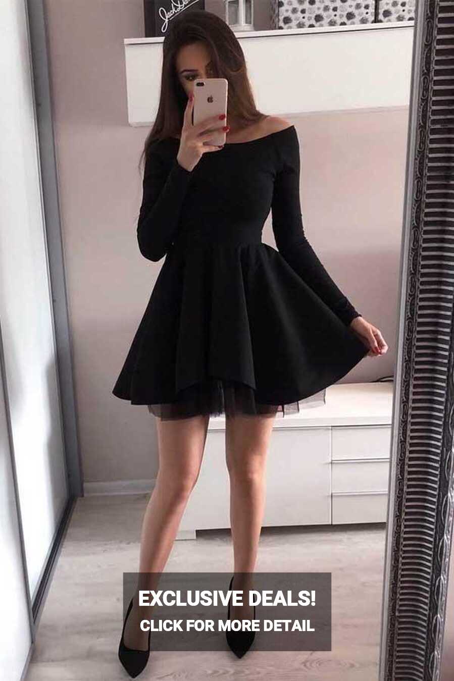 Long Sleeve Homecoming Dresses Off the Shoulder Short Red Prom ...