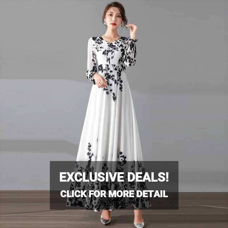 Long-sleeved Chiffon Fashion Dress Women&#39;s 2022 Temperament Thin ...