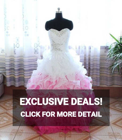 Lovely Ball Gown White And Pink Lace-up Back Style Prom Gown 2015 ...