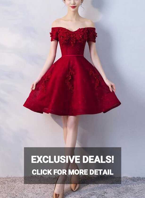 Lovely Dark Red Homecoming Dress, Beautiful Cut Party Dress 2019