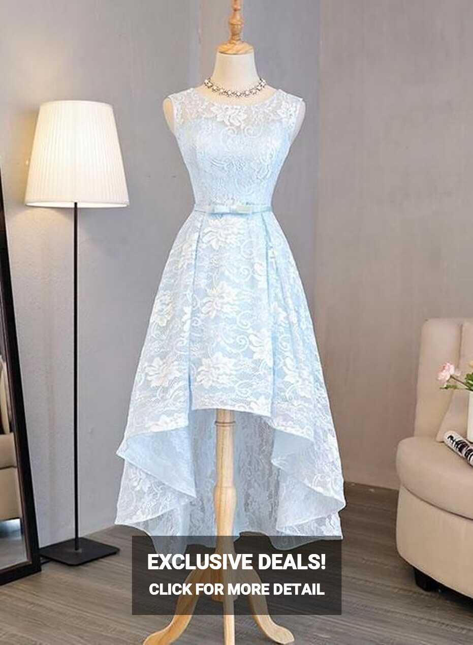 Lovely Light Blue Lace Party Dress , Blue Formal Dress