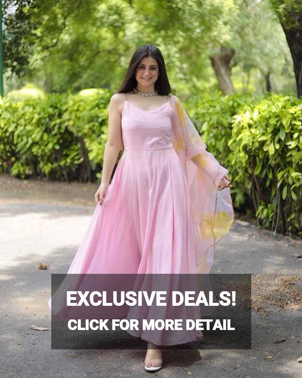 Lovely Light Pink Color Gown With Organza Dupatta - Clothsvi