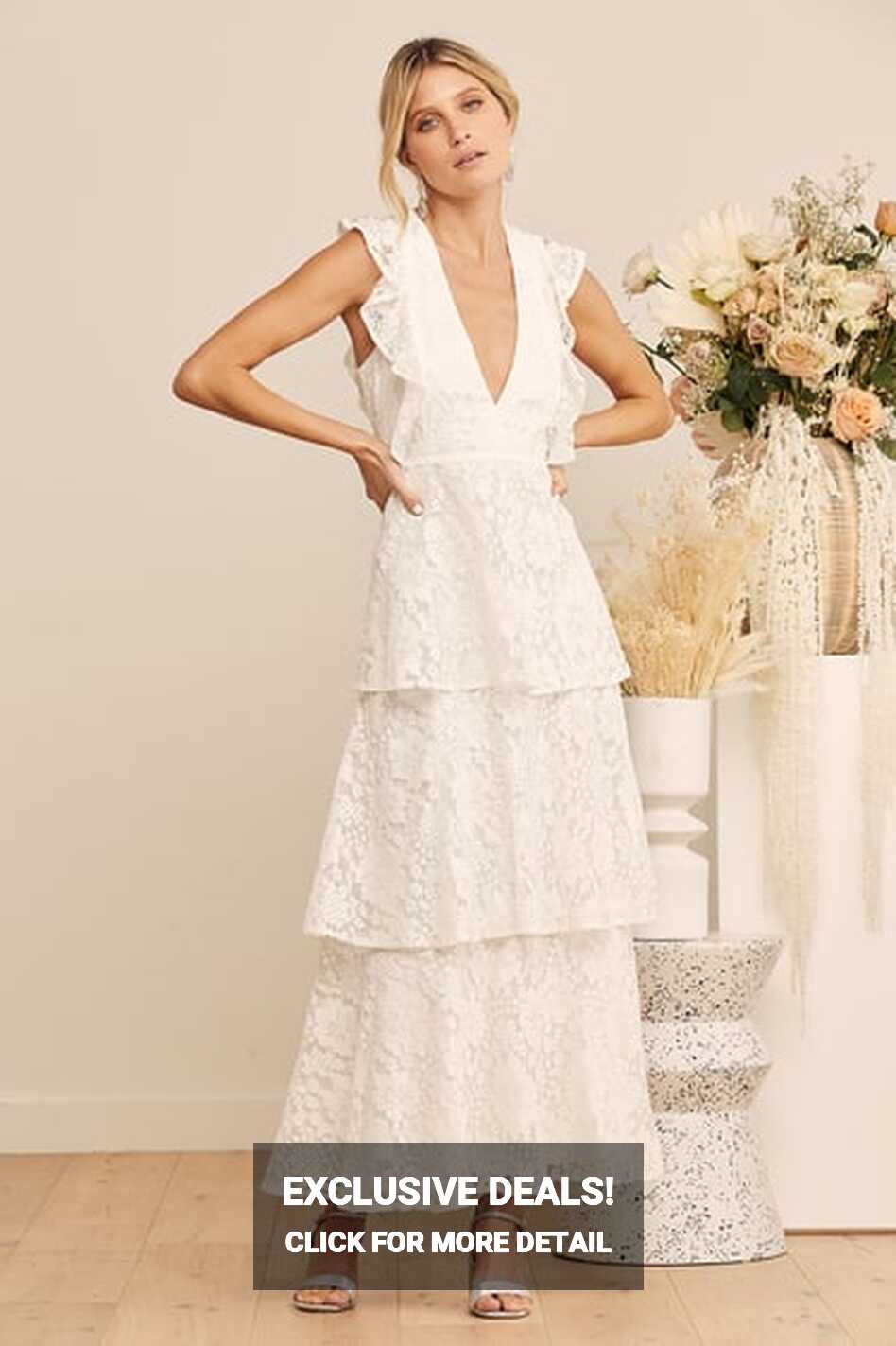 Lovely White Dress - Lace Dress - Maxi Dress - Tiered Maxi - Lulus