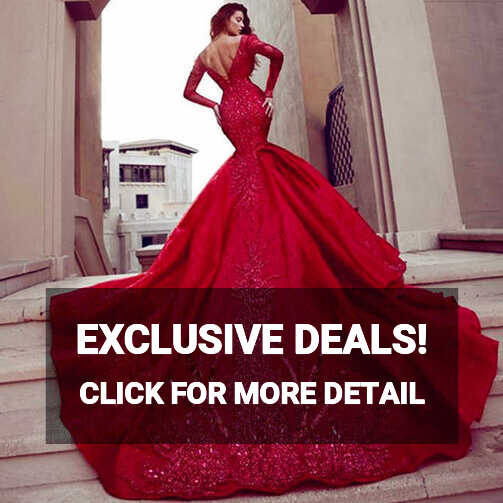 Luxury Dark Red Wedding Dresses African Bridal dress Sexy Mermaid ...