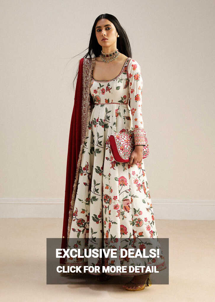 Luxury Floral Pakistani Party Wear Long Frock Pishwas – Nameera by ...