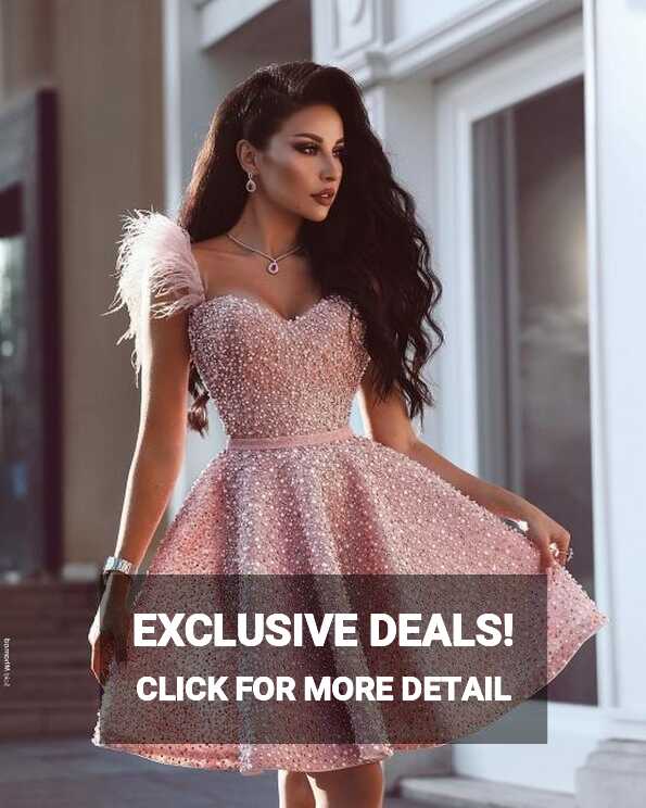 Luxury Pink Cocktail Dresses Short A Line Evening Dresses Mini ...