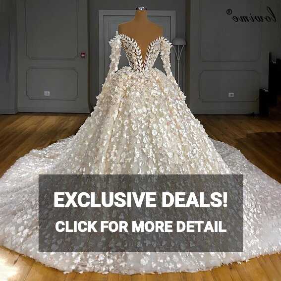 Luxury Princess Flowers Wedding Dresses 2020 White Beading Wedding ...