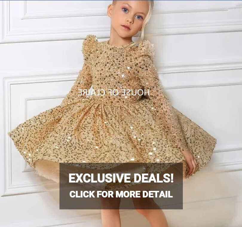 Luxury Princess Golden Sparkle Birthday Party Ball Gown Dress ...